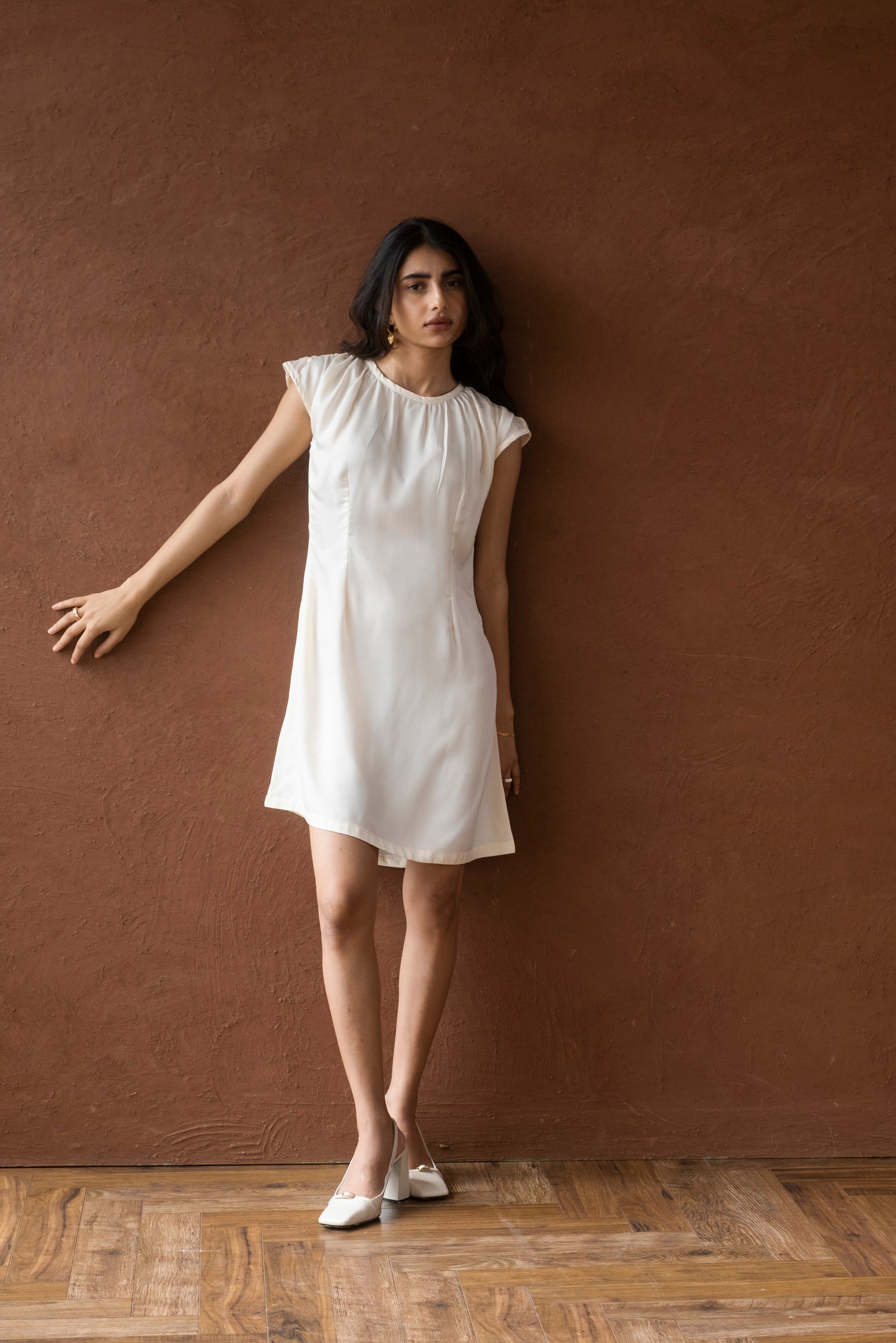 A-line gathered dress