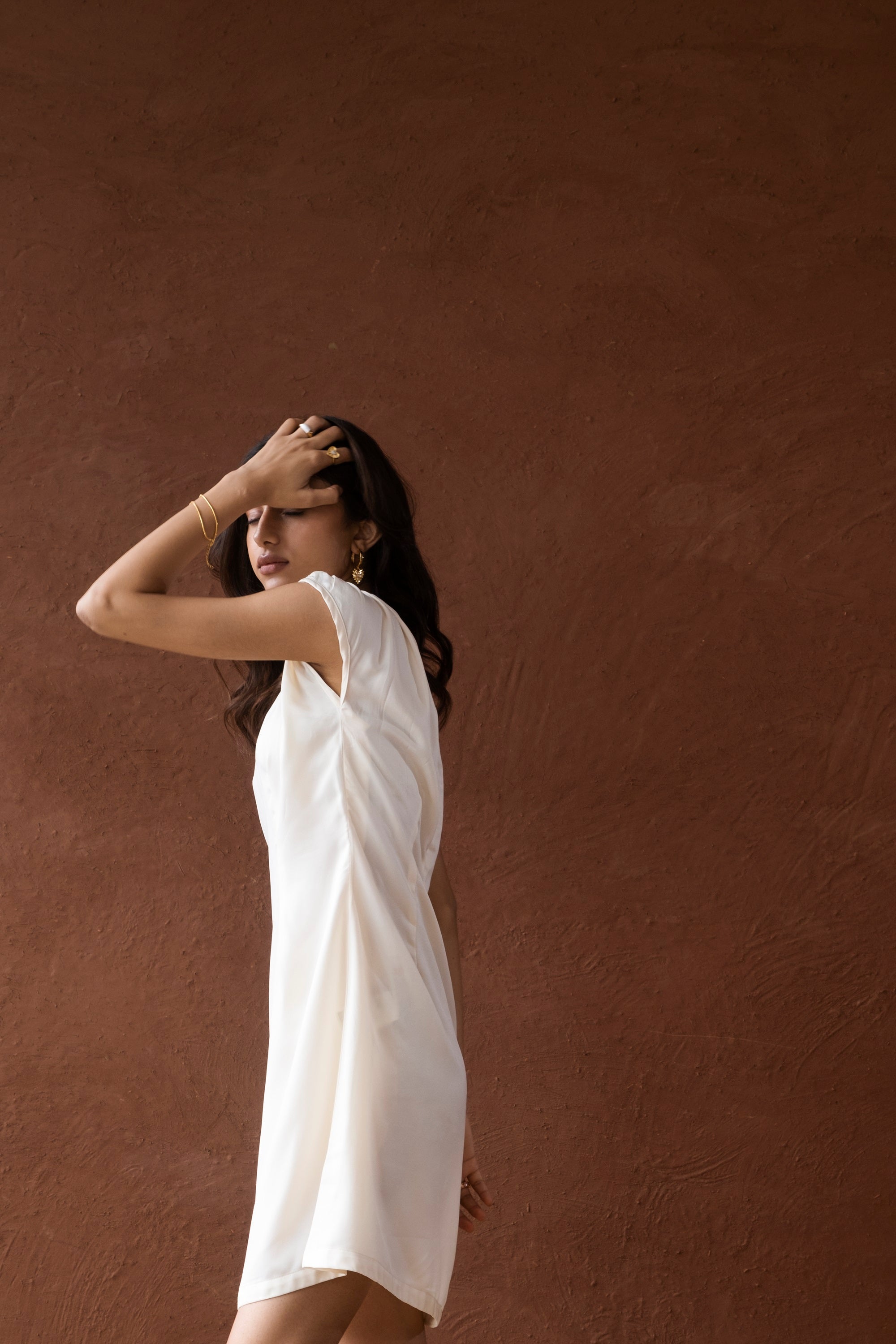 A-line gathered dress