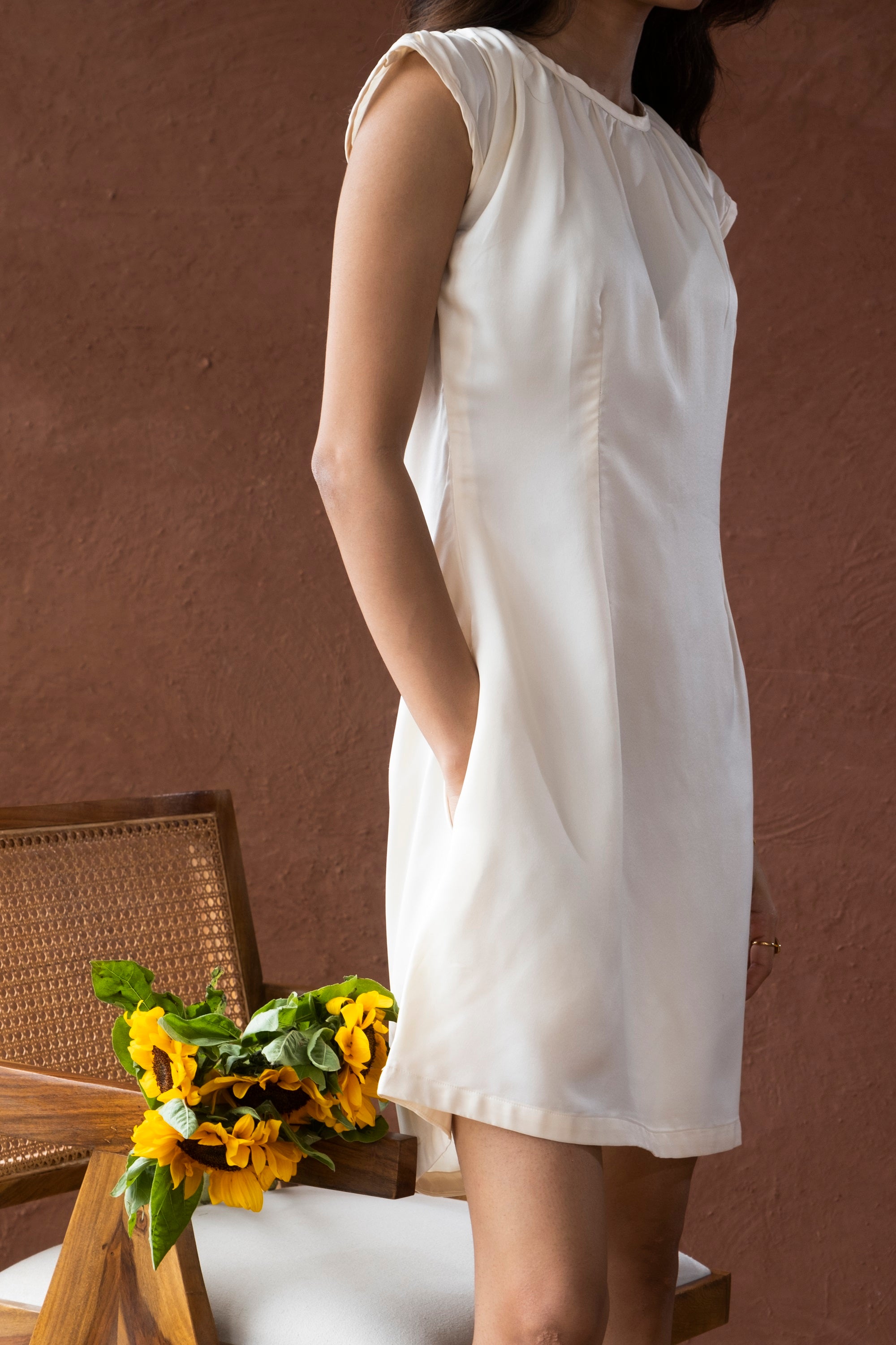 A-line gathered dress